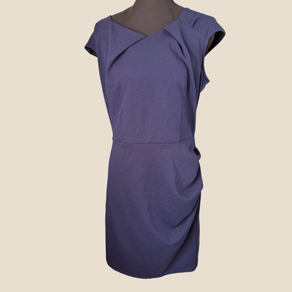 NWT MIUSOL Navy Blue Ruched Sheath Dress XL Wedding Guest Office Career Church